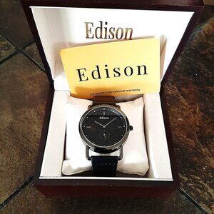 Edison Women's Sub Dial Watch In Black Or White Dial
